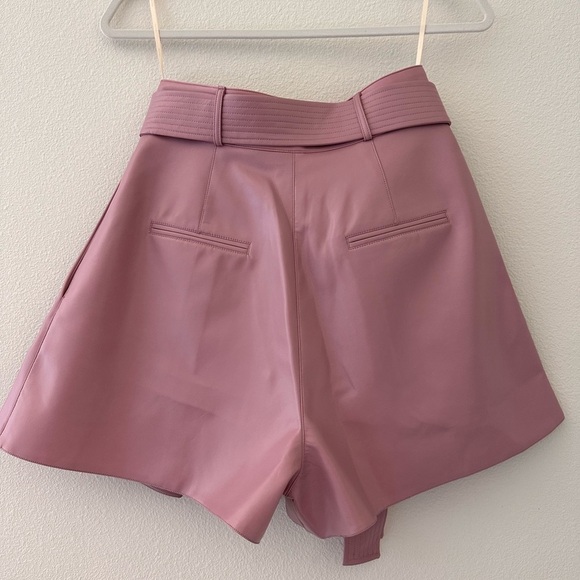 Alex Perry High Waisted Belted Shorts Pink - Picture 5 of 7